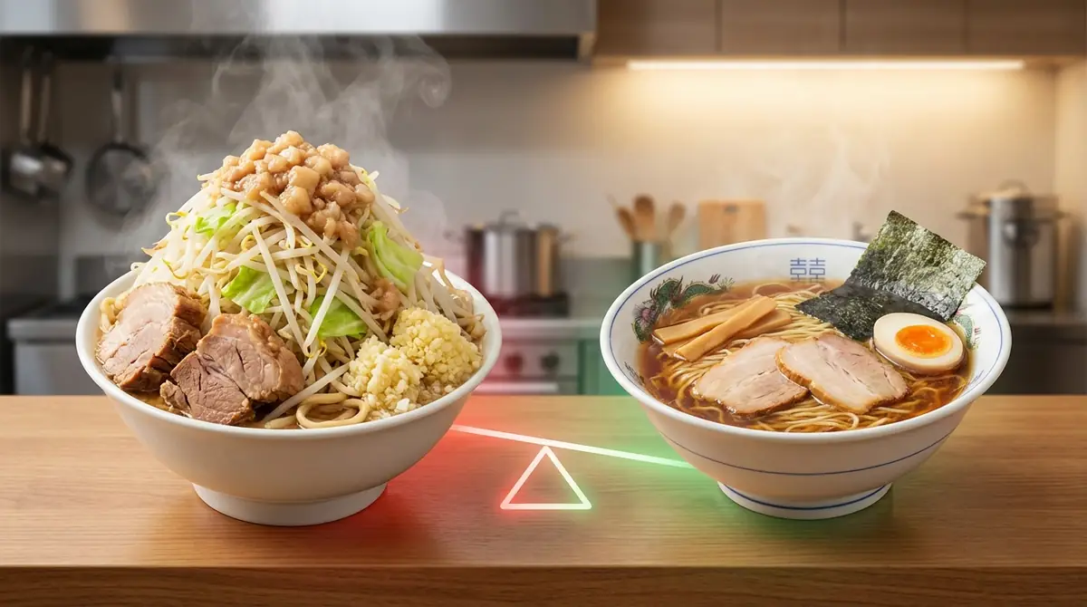【比較表】二郎系vs他のラーメン｜体への負担はどれくらい違う？