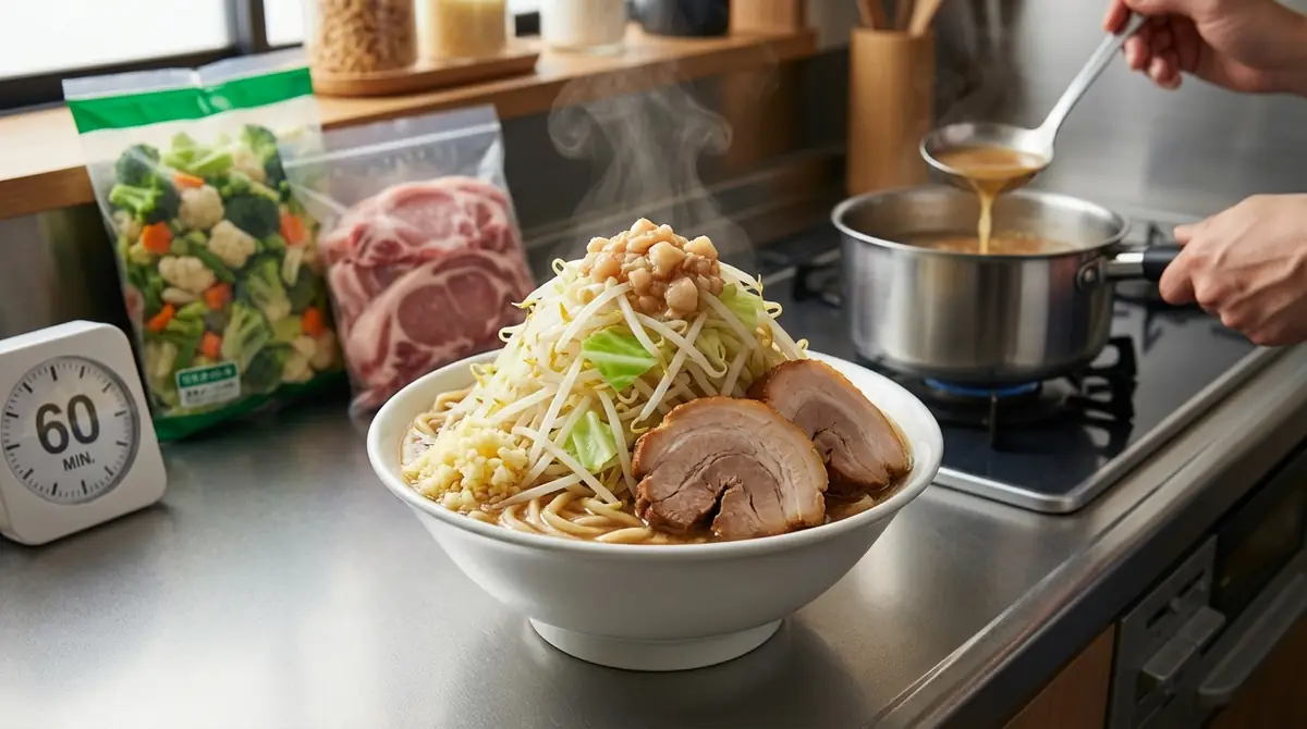 業務スーパー食材で作る二郎系ラーメンのレシピ【60分で完成】