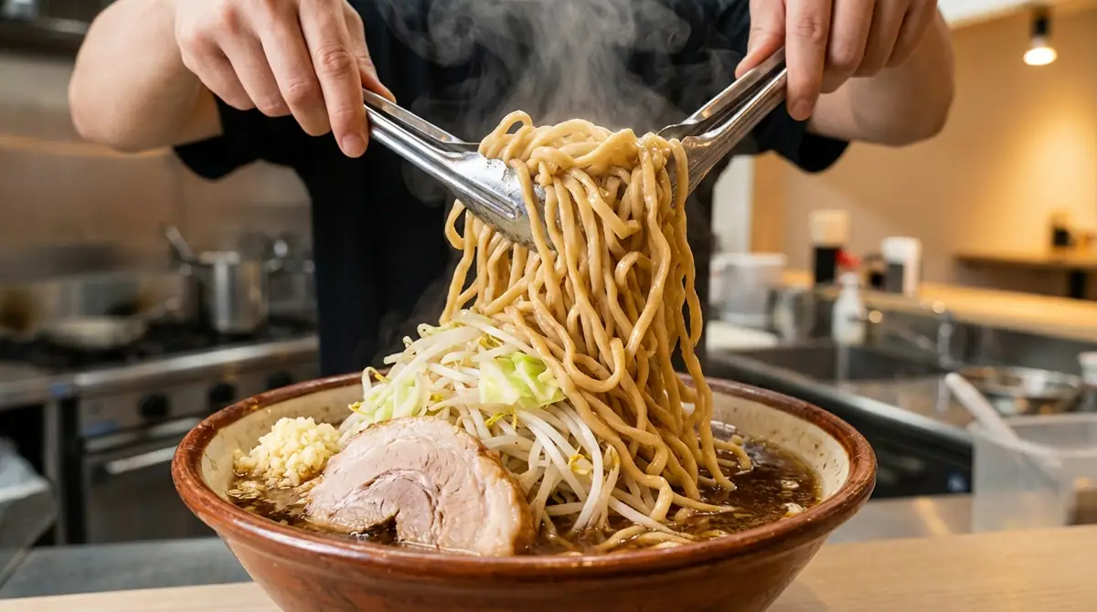 【5ステップ】二郎系の麺上げのやり方を初心者向けに解説